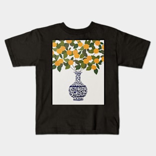 China vase, Oranges, Retro, Mid century art Kids T-Shirt